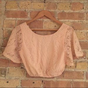 NWT Urban outfitters pink lace top